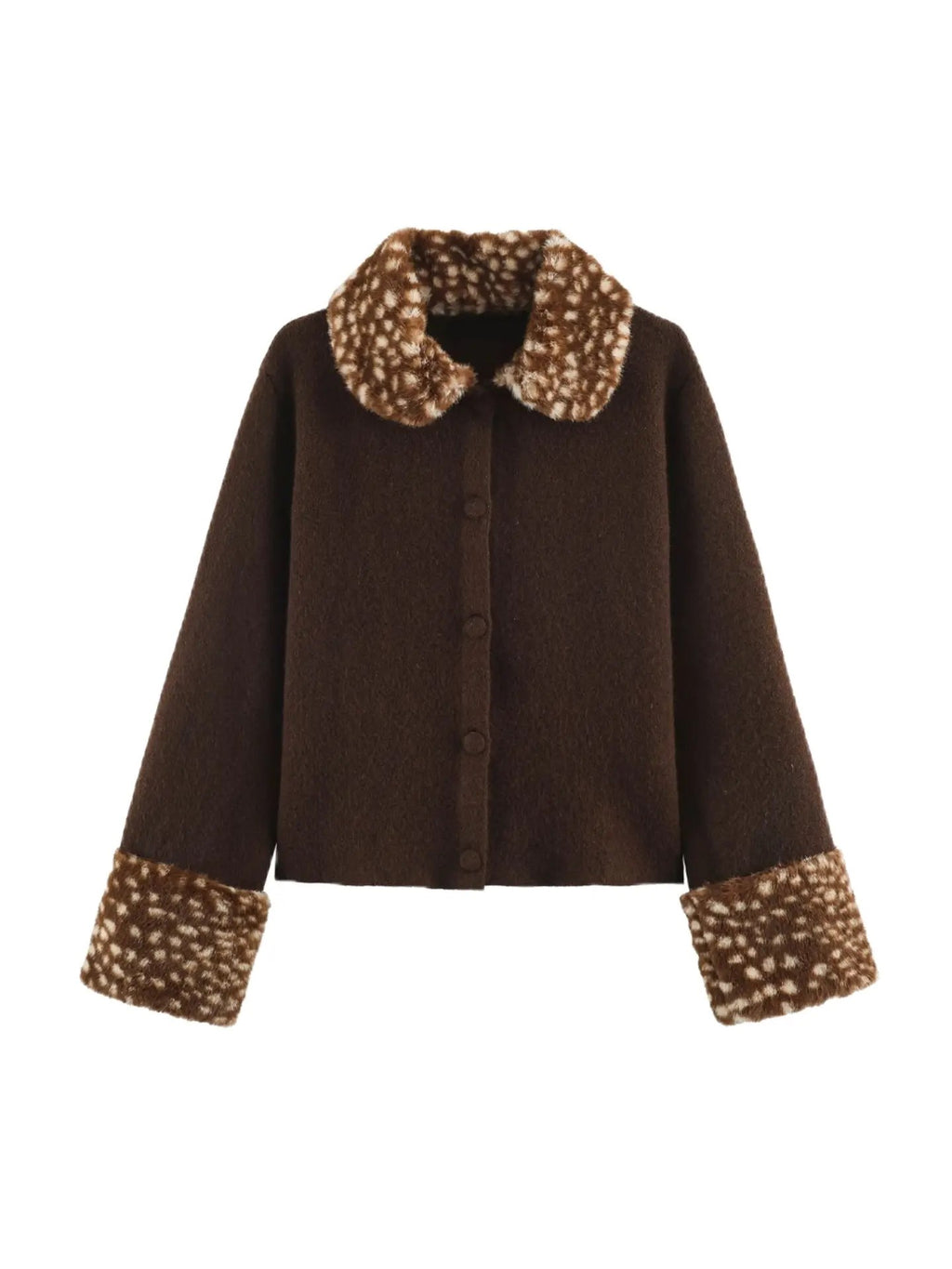 Cardigan with fawn print