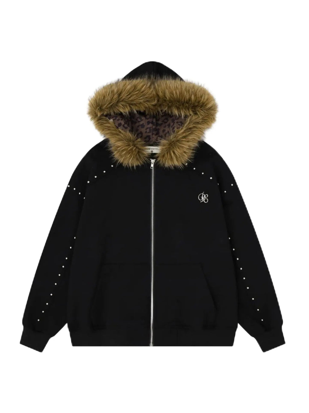 Y2K faux fur zip-up jacket