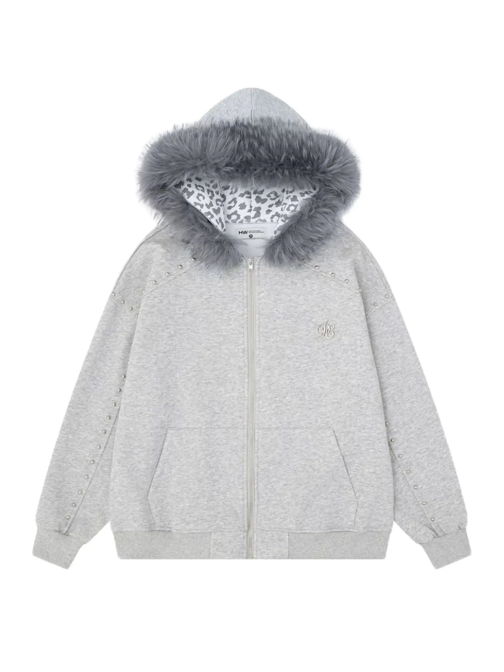 Y2K faux fur zip-up jacket
