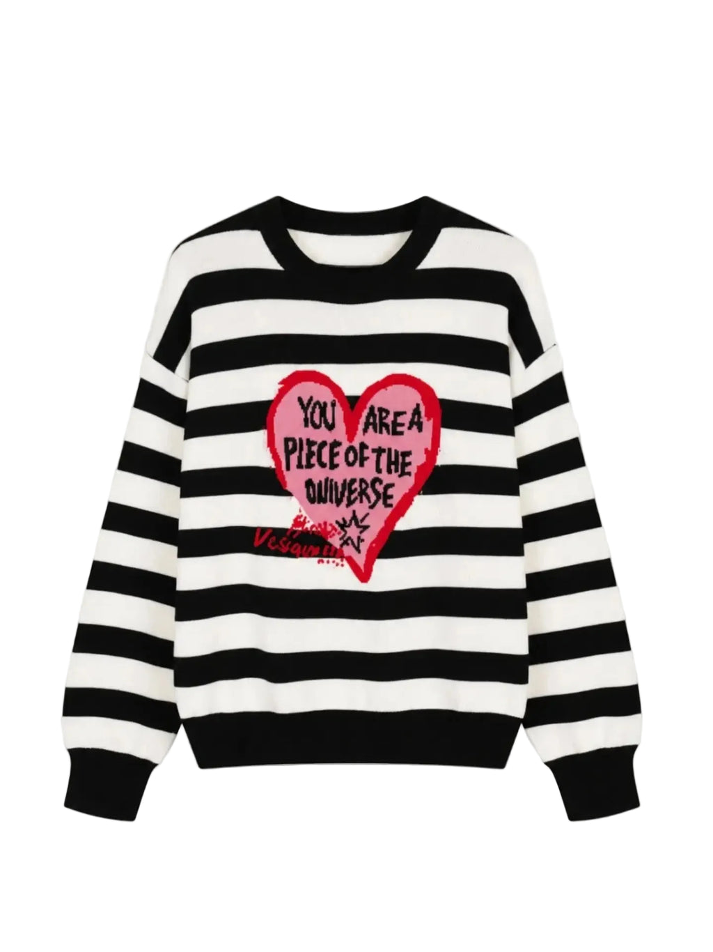 Heart striped sweater