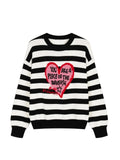Heart striped sweater
