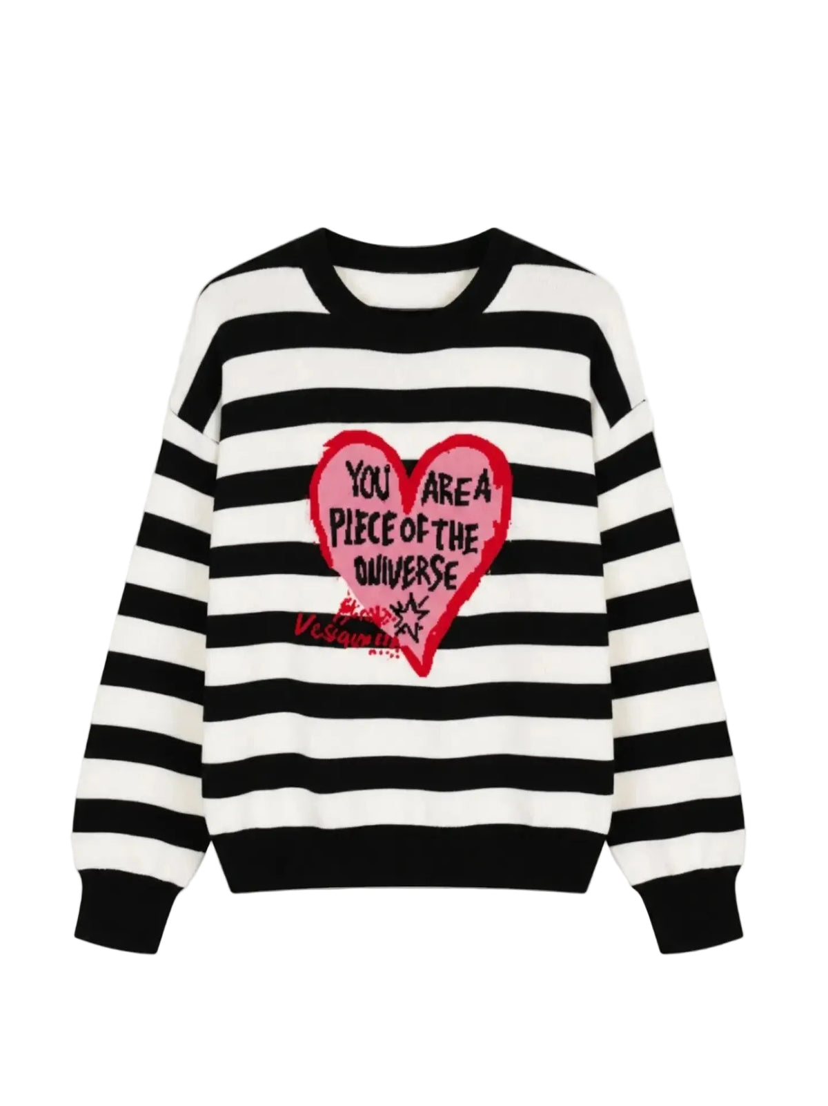 Heart striped sweater