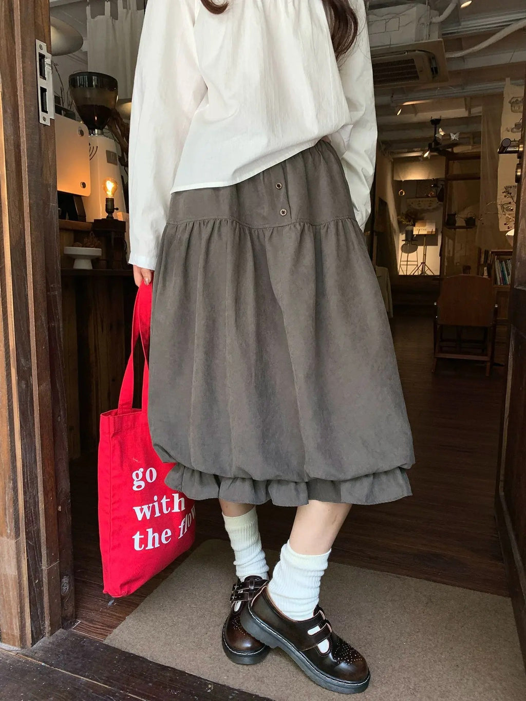 Grey midi skirt
