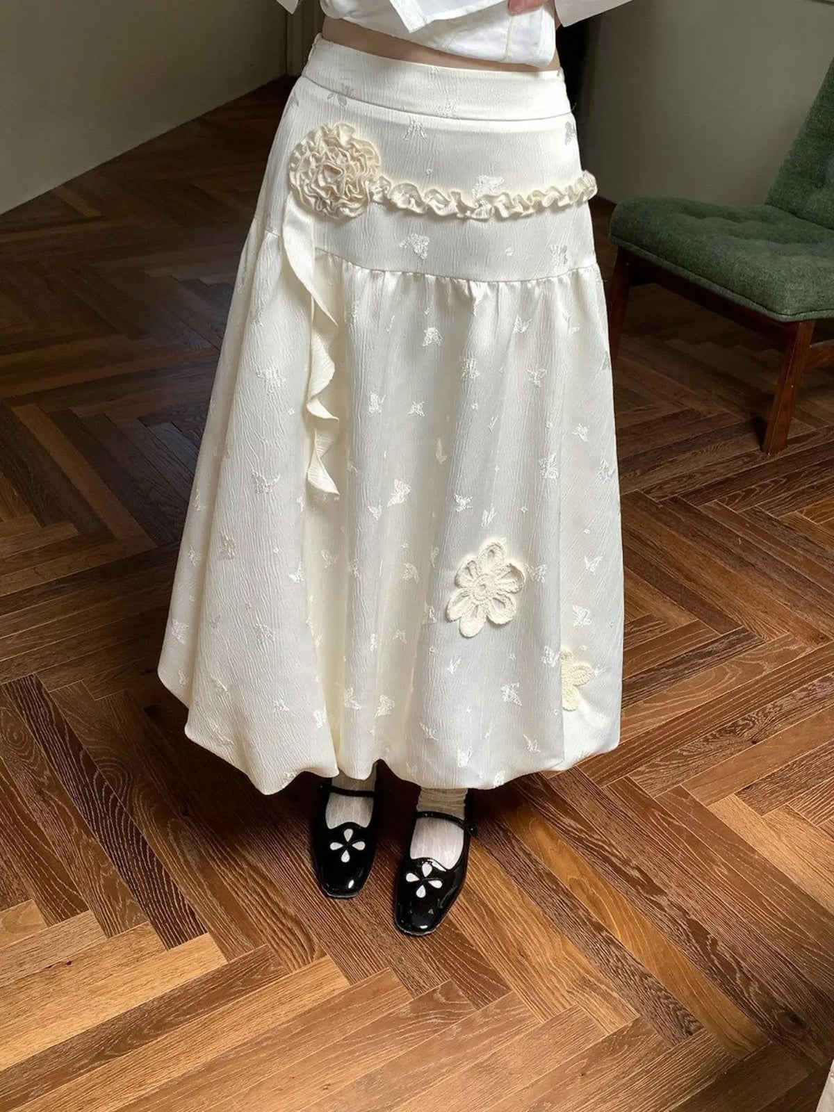 Floral midi skirt
