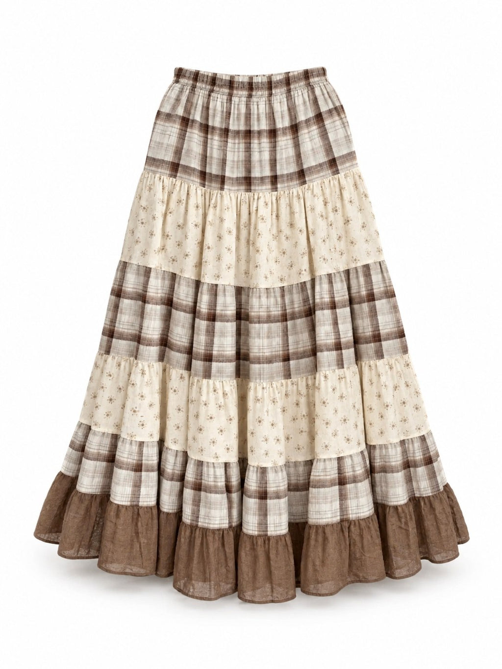 Plaid midi skirt