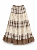 Plaid midi skirt