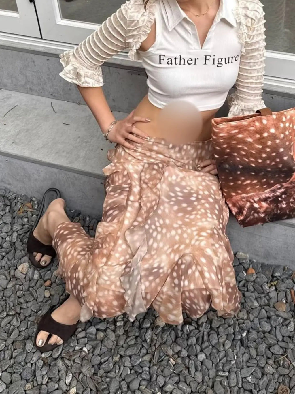Deer midi skirt