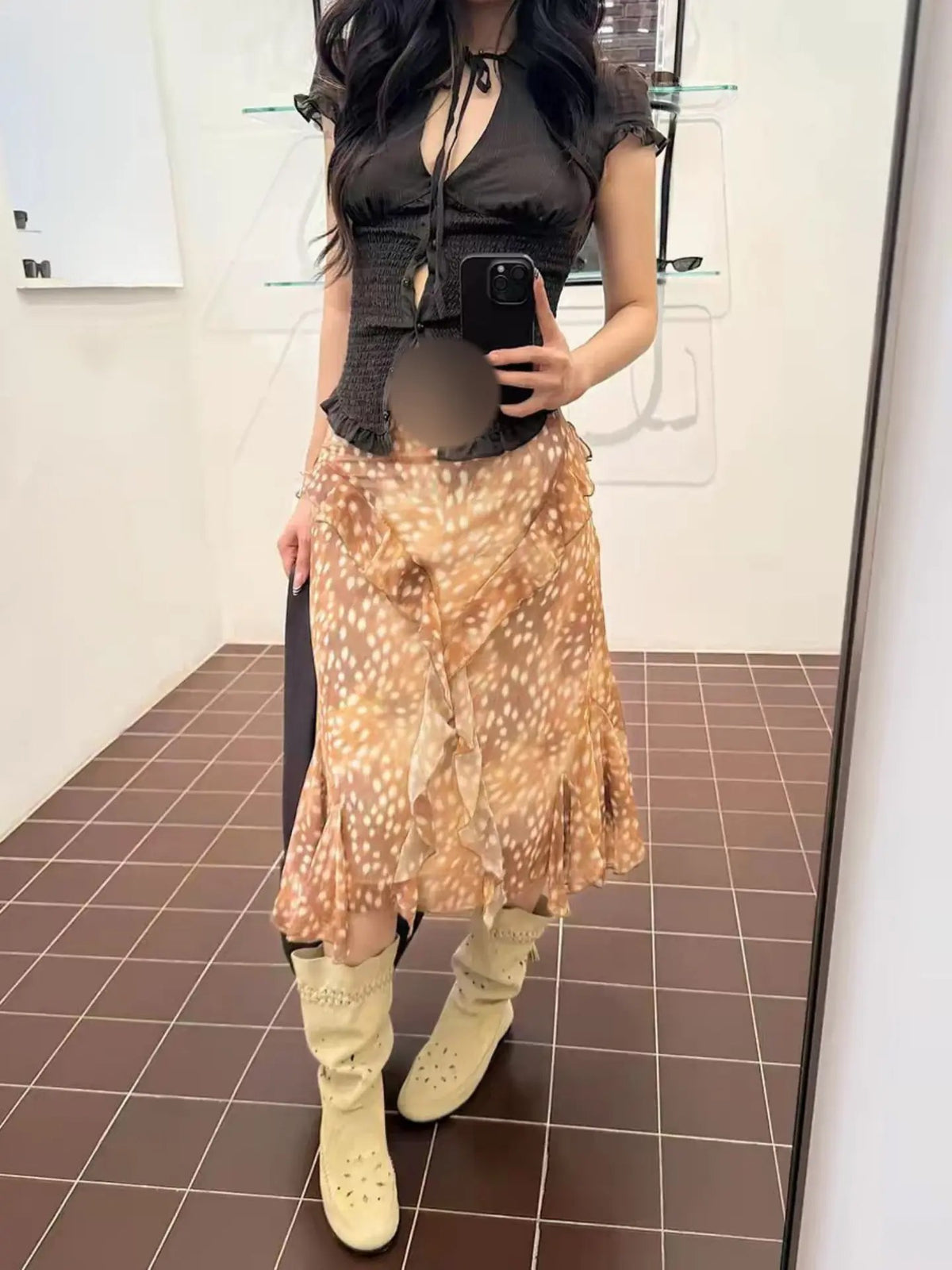 Deer midi skirt