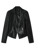 Slim leather jacket
