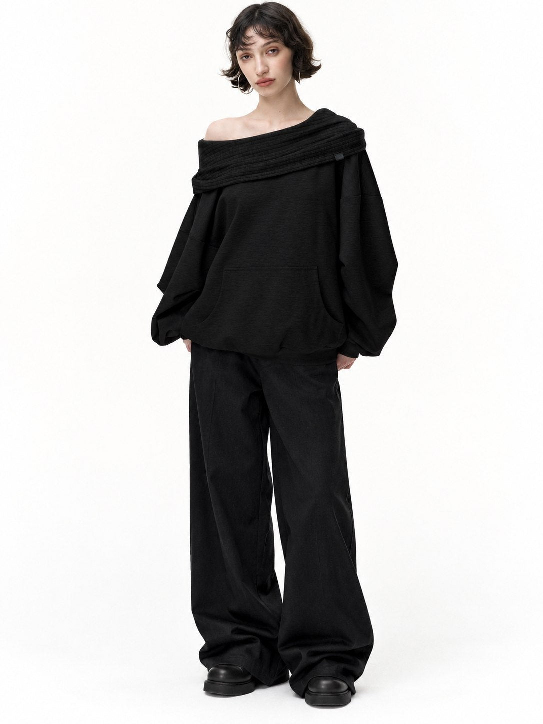Off-shoulder hoodie