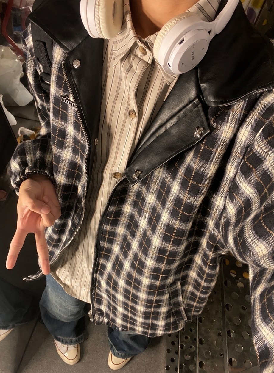 Reversible leather jacket